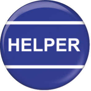 Helper blue button badge