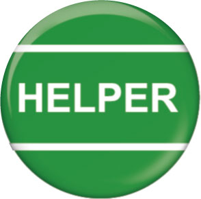 Helper green button badge