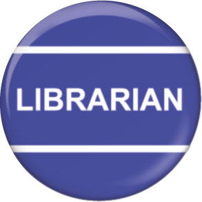 Librarian blue button badge