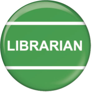 Librarian green button badge