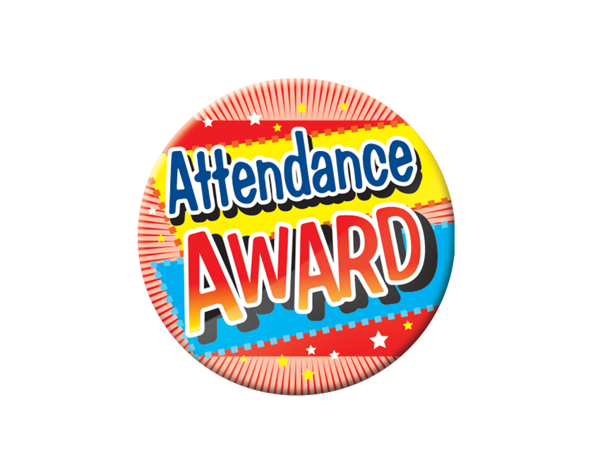 Attendance Award (red) Button Badge