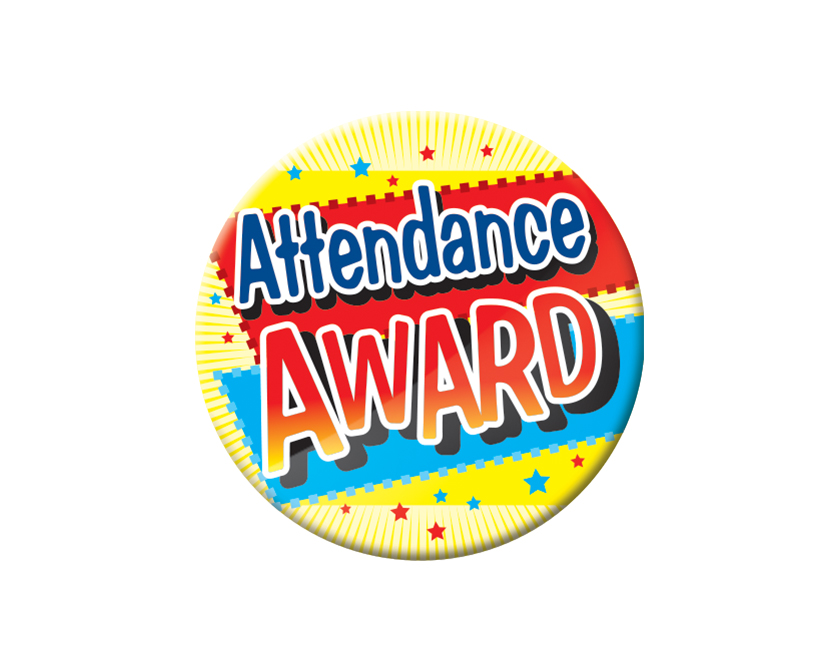 Attendance Award (yellow) Button Badge