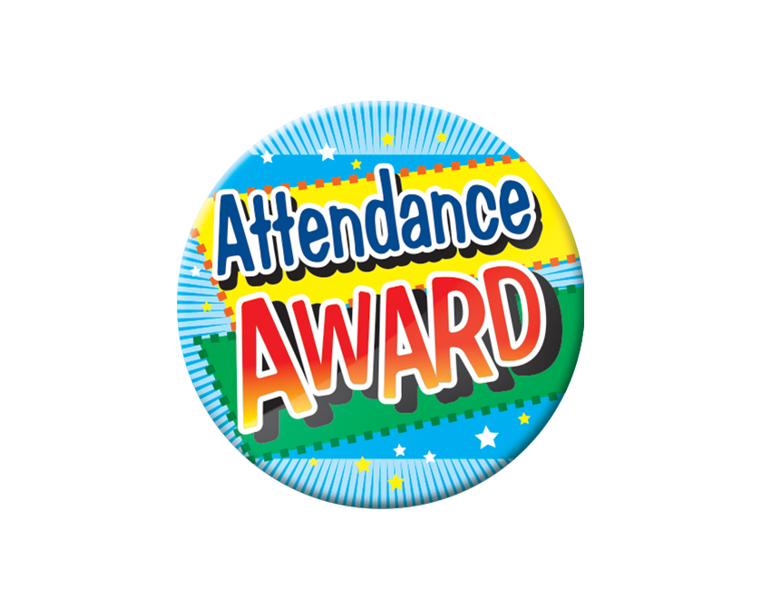 Attendance Award (blue) Button Badge
