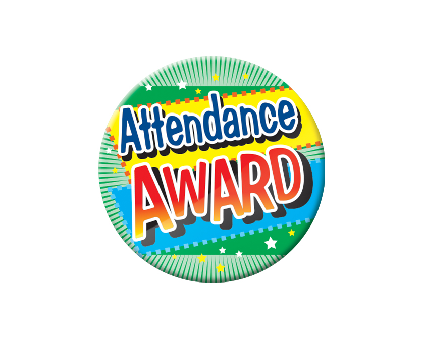Attendance Award (green) Button Badges