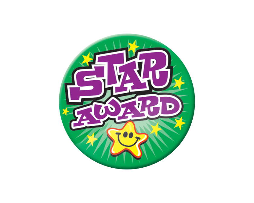 Star Award green Button Badge