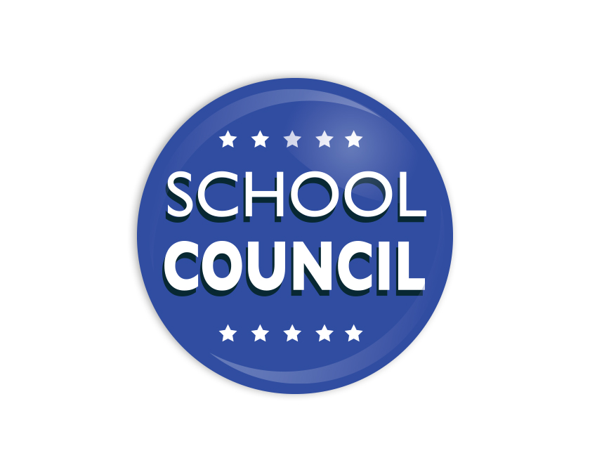 School Council blue Button Badge
