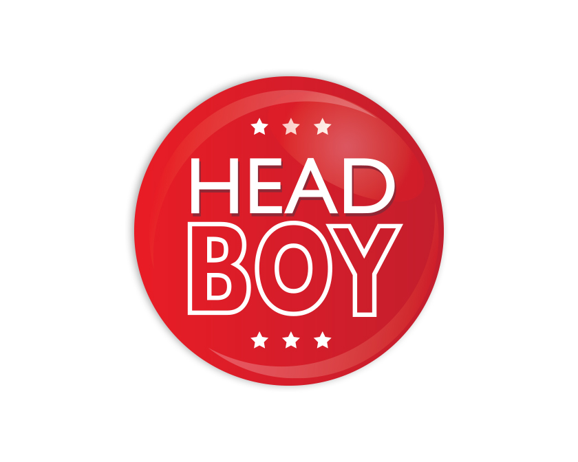 Head Boy red Button Badge