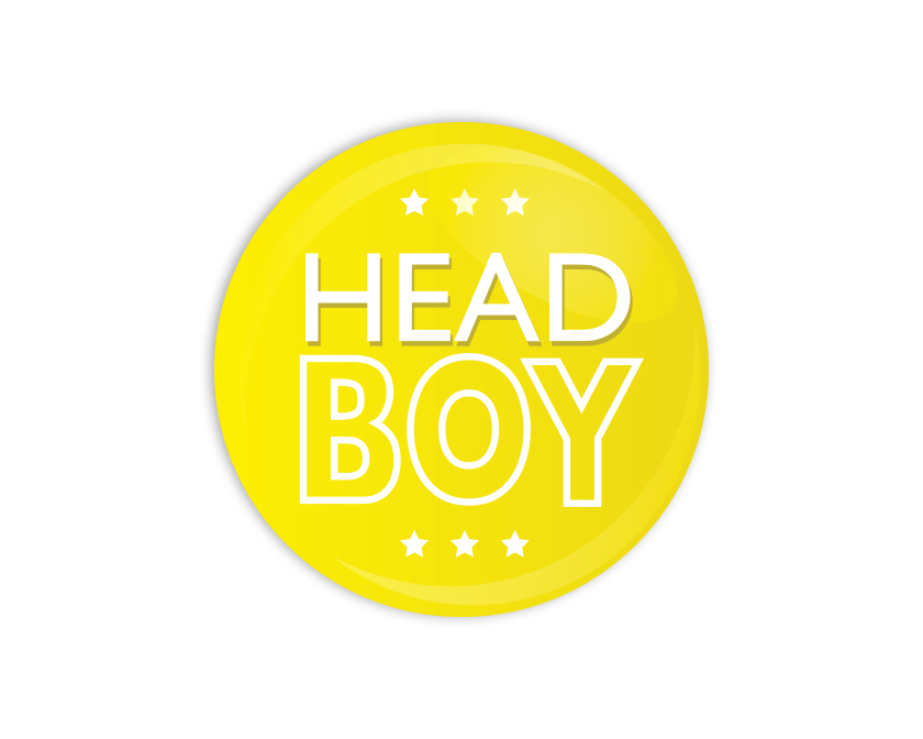Head Boy yellow Button Badge