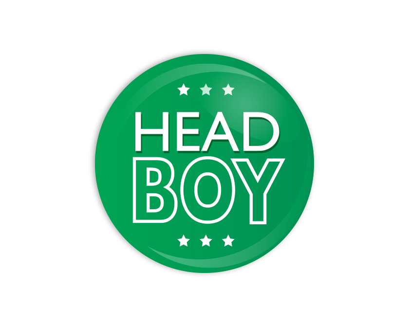 Head Boy green Button Badge