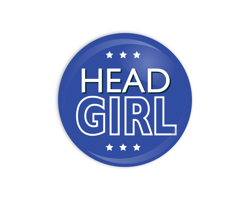 Head Girl blue Button Badge