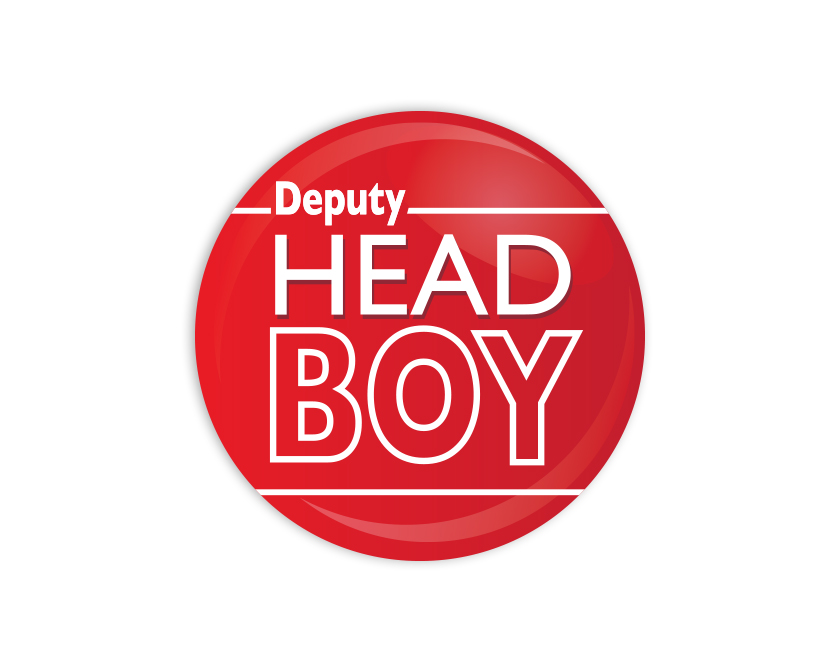 Deputy Head Boy red Button Badge