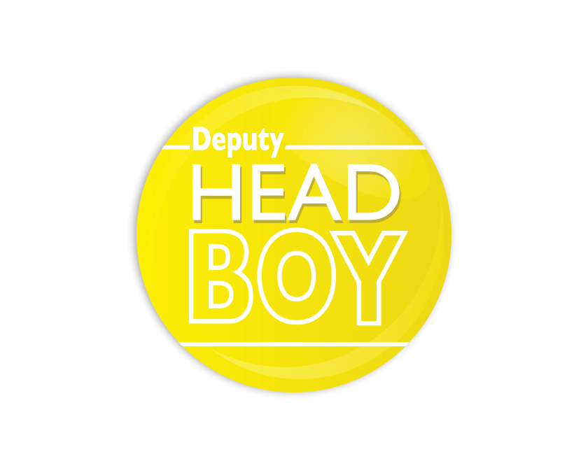 Deputy Head Boy yellow Button Badge