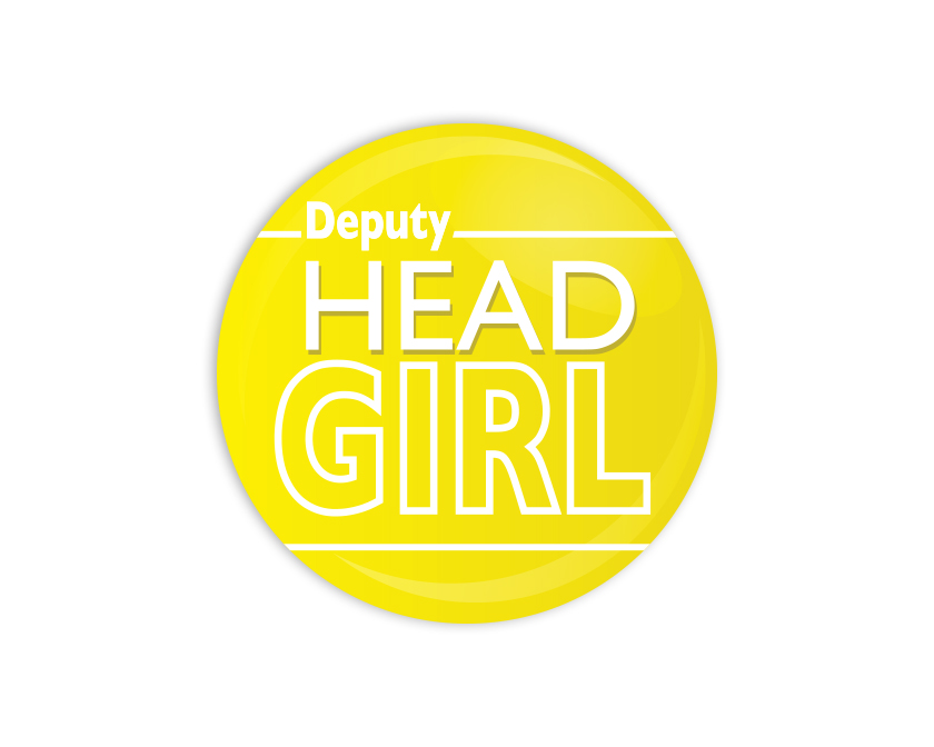 Deputy Head Girl yellow Button Badge