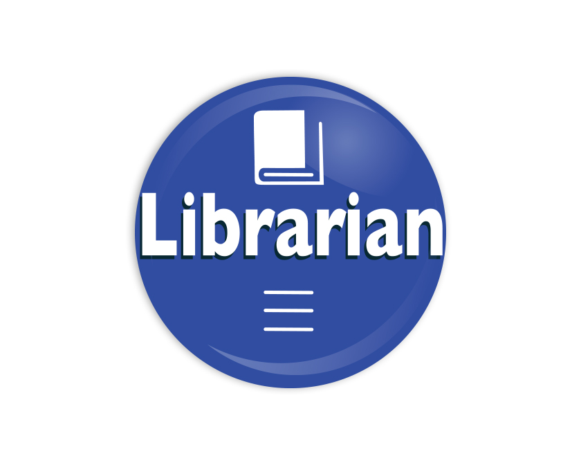 Librarian blue Button Badge