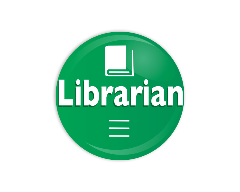 Librarian green Button Badge