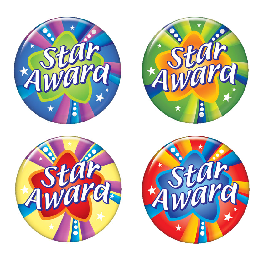 Star Award button badge (4 designs)