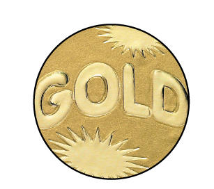 Embossed ''Gold Award'' sticker 19mm