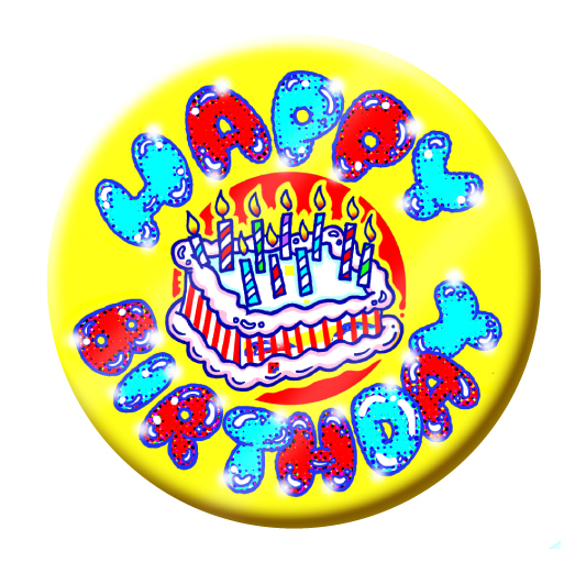 Happy birthday' button badge