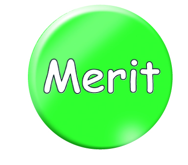 Green merit button badges
