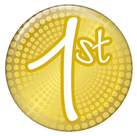 1st Gold Button Badge