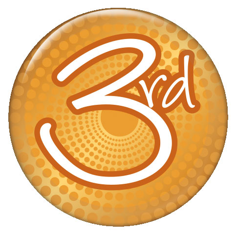 3rd Bronze Button Badge