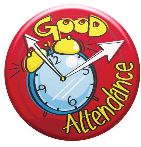 Good Attendance Button Badge in red