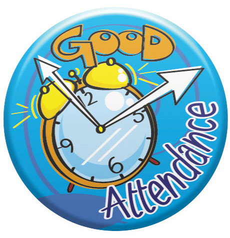 Good Attendance Button Badge in blue