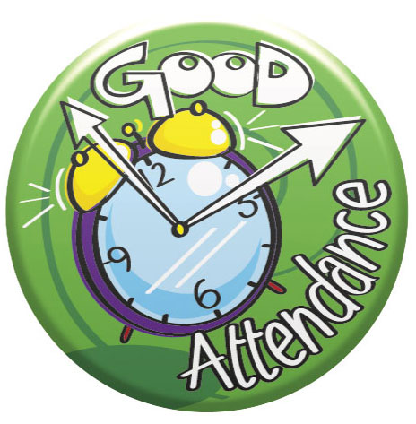 Good Attendance Button Badge in green