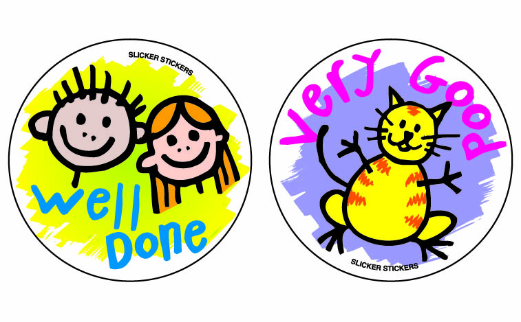 Well Done & Very Good' sticker
