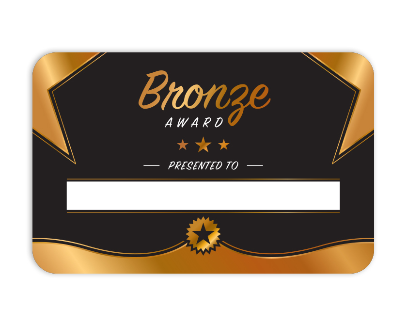 Bronze Award - Pocket sized awards