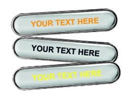 Silver Enamel Title Badges style D (min quantity 25)