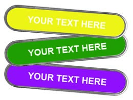 Silver Enamel Title Badges style E (min quantity 25)