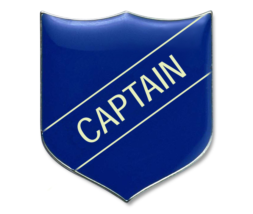 CAPTAIN badge blue (pack of 5)